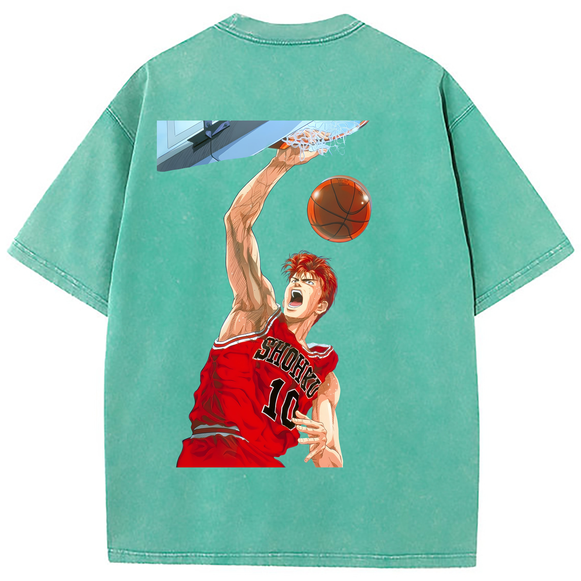 （画像用） SLAM DUNK／スラムダンク 綿100% ヴィンテージ風 半袖Tシャツ（背面プリント）